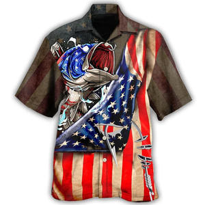 Fishing US Flag Cool Style - Hawaiian Shirt