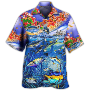 Fishing Santa Claus Love Ocean - Hawaiian Shirt