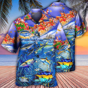 Fishing Santa Claus Love Ocean - Hawaiian Shirt