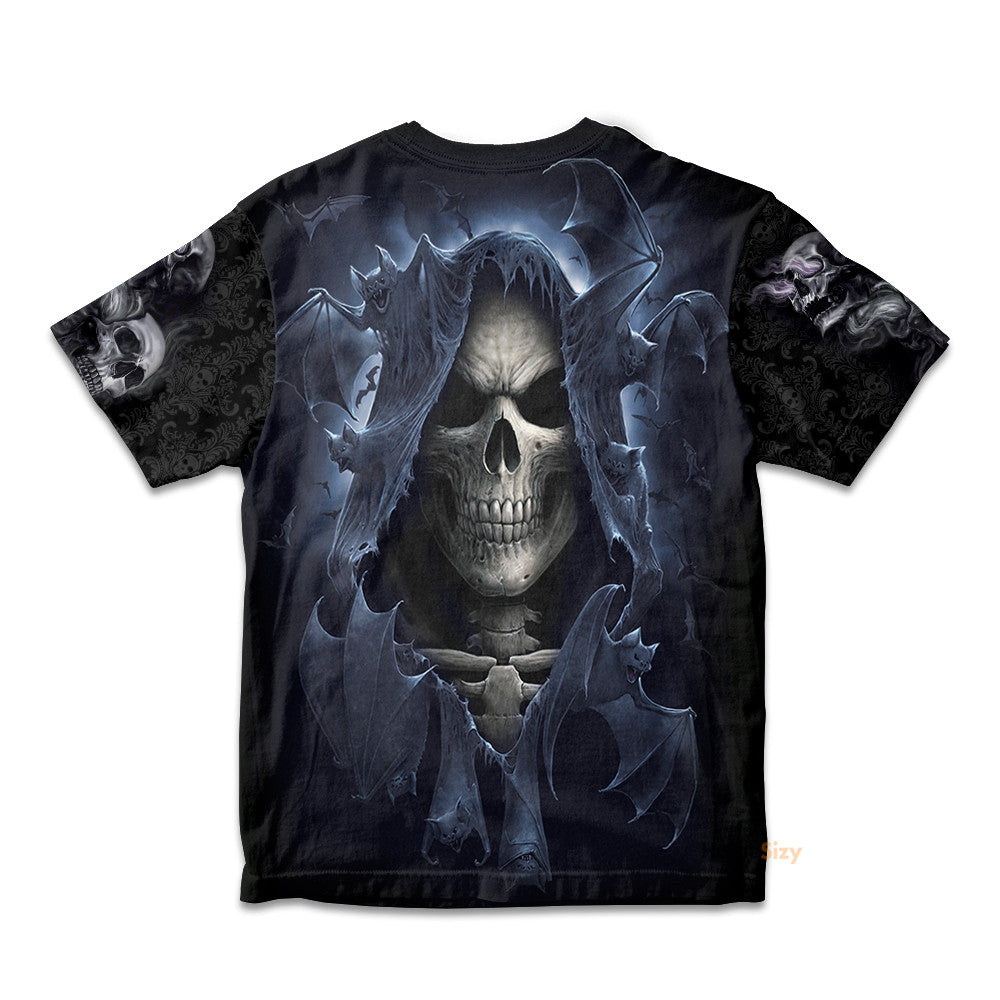 Shadow Bat Grim Reaper Skull -  Kid Tshirt