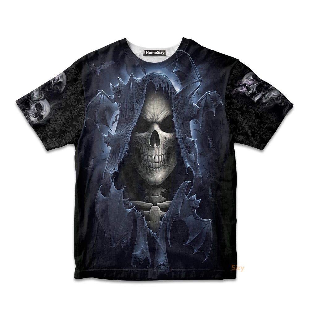 Shadow Bat Grim Reaper Skull -  Kid Tshirt