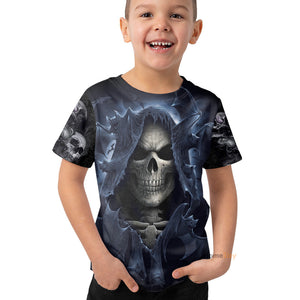 Shadow Bat Grim Reaper Skull -  Kid Tshirt