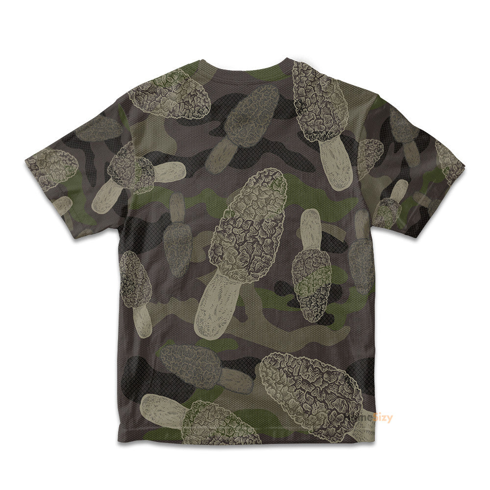 Morel Mushroom Camo - 3D Kid Tshirt