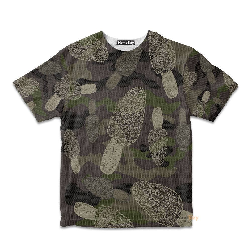 Morel Mushroom Camo - 3D Kid Tshirt