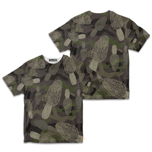 Morel Mushroom Camo - 3D Kid Tshirt