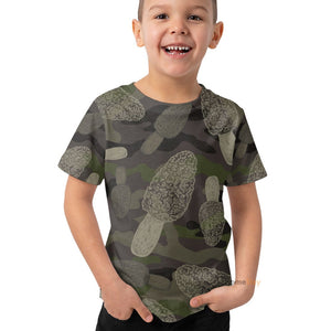 Morel Mushroom Camo - 3D Kid Tshirt