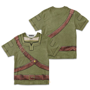 The Legend Of Zelda Link Cosplay Costume- Kid Tshirt