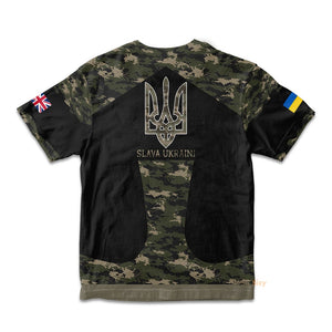 UK Stand With Ukraine Slava Ukraini Camo - Kid Tshirt