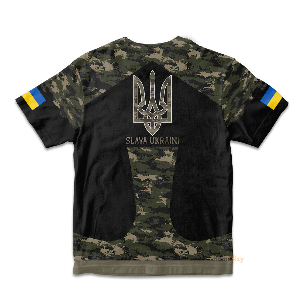 Slava Ukraine Flag Trident - Kid Tshirt