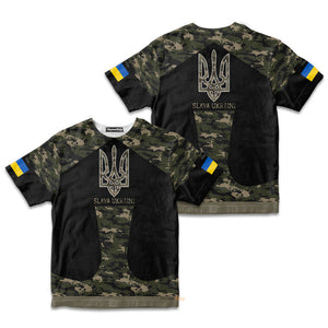 Slava Ukraine Flag Trident - Kid Tshirt