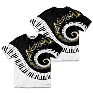 Piano - 3D Kid Tshirt