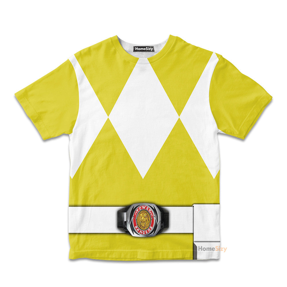 Yellow MIGHTY MORPHIN Power Ranger Cosplay Costume - Kid Tshirt