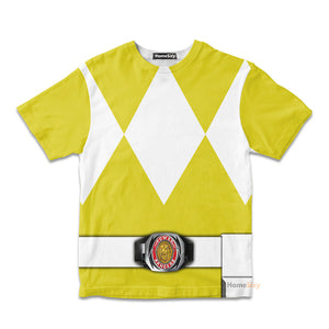 Yellow MIGHTY MORPHIN Power Ranger Cosplay Costume - Kid Tshirt