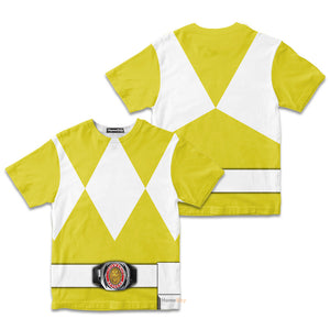 Yellow MIGHTY MORPHIN Power Ranger Cosplay Costume - Kid Tshirt