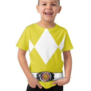 Yellow MIGHTY MORPHIN Power Ranger Cosplay Costume - Kid Tshirt