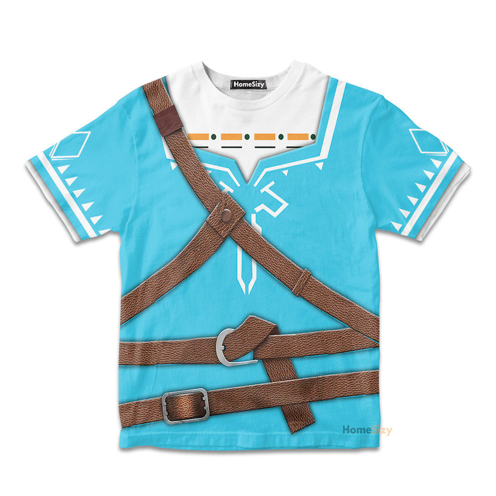 The Legend Of Zelda Link BOTW Cosplay Costume - Kid Tshirt