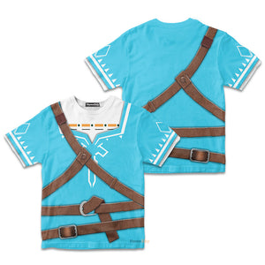 The Legend Of Zelda Link BOTW Cosplay Costume - Kid Tshirt