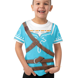 The Legend Of Zelda Link BOTW Cosplay Costume - Kid Tshirt