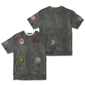 Top Gun Pete Maverick Mitchell Cosplay Costume - Kid Tshirt