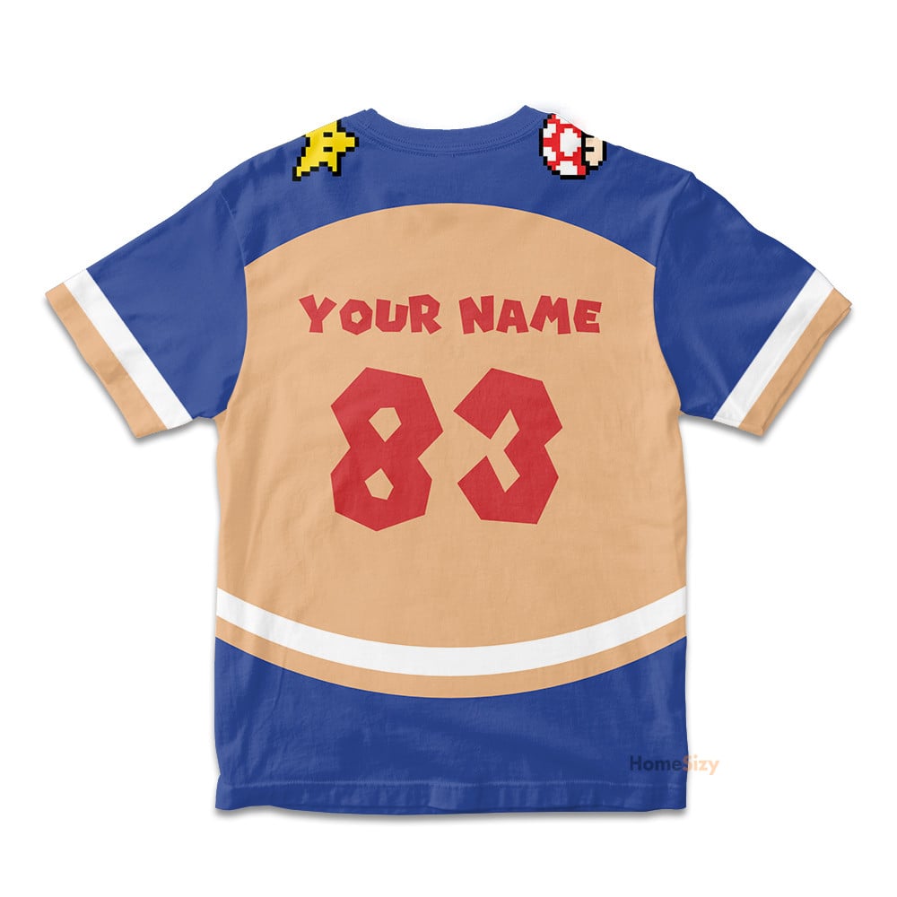 Custom Name And Number 3D Toad Sports Costume Cosplay - Personalized Kid Tshirt