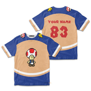 Custom Name And Number 3D Toad Sports Costume Cosplay - Personalized Kid Tshirt