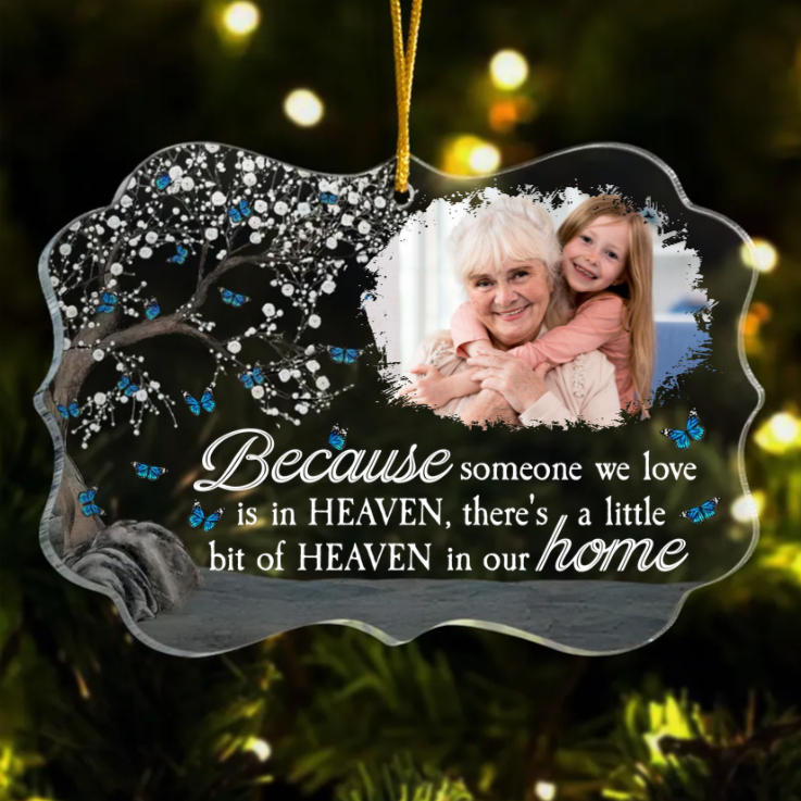 Custom Photo Always Beside You - Memorial Gift For Family - Personalized Acrylic Ornament