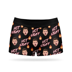 Custom Photo Hot Stuff  - Valentine Gift For Boyfriend, Husband - Personalized Men's Boxer Briefs