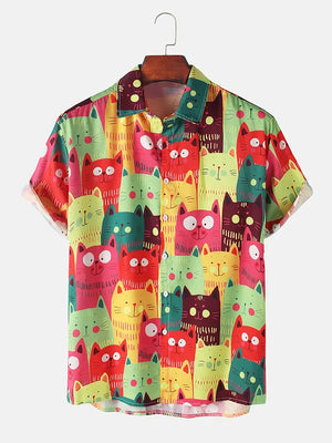 Cats Colorful Pattern - Hawaiian Shirt