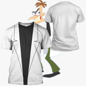 P And F Doofenshmirtz Costume Cosplay T-Shirt 3D For Men & Women