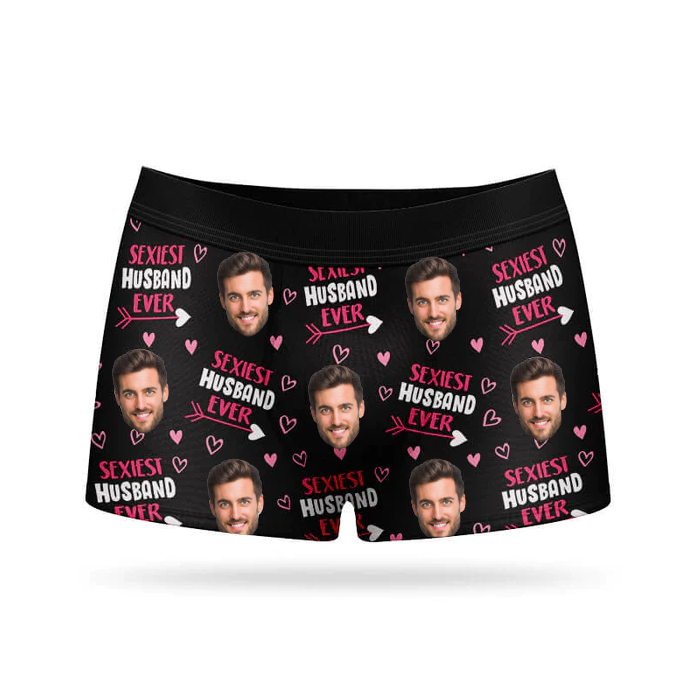 Custom Photo My Sexiest Husband Ever - Valentine Gift For Husband - Personalized Men's Boxer Briefs