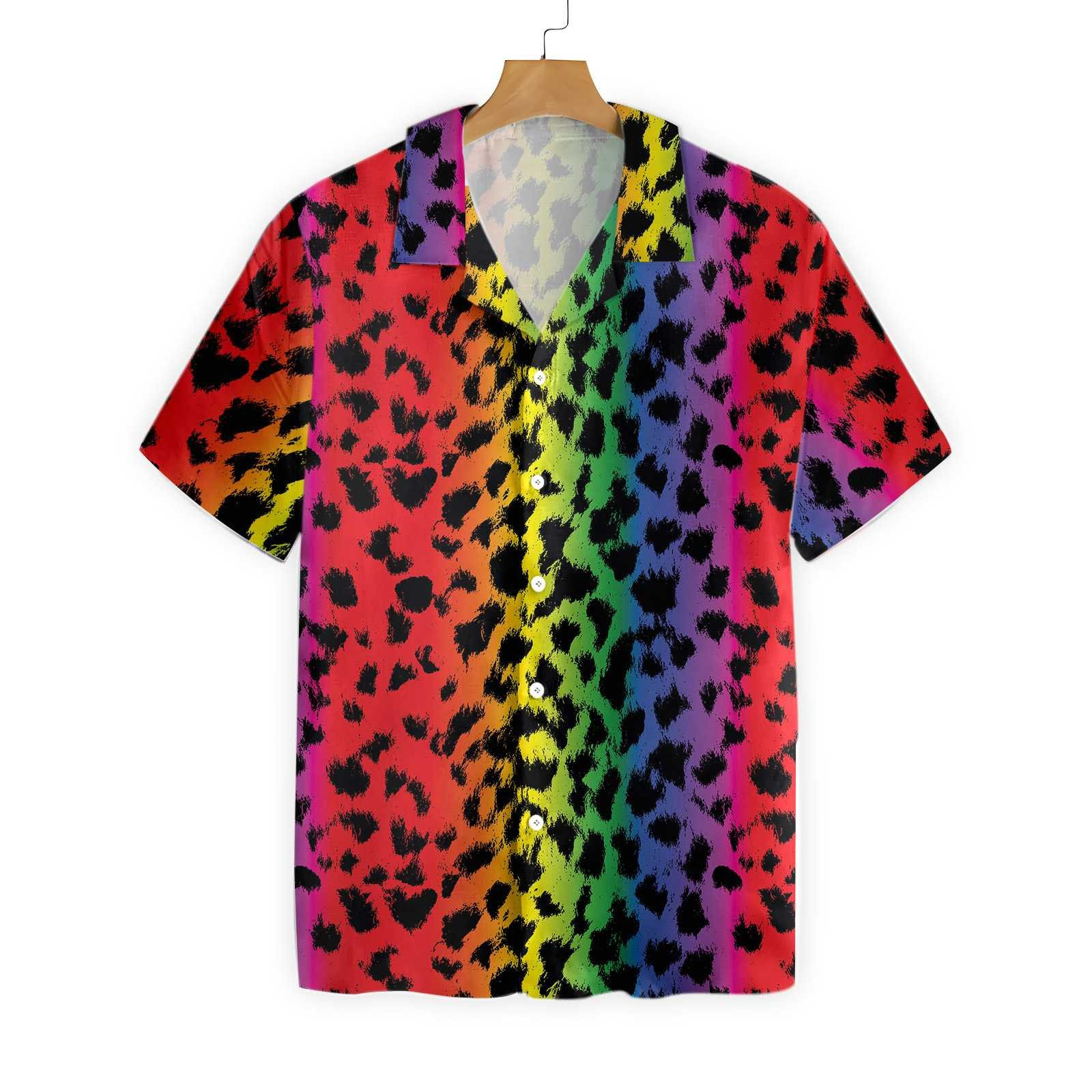 Cool Leopard Skin With Rainbow Color LGBT - Hawaiian Shirt