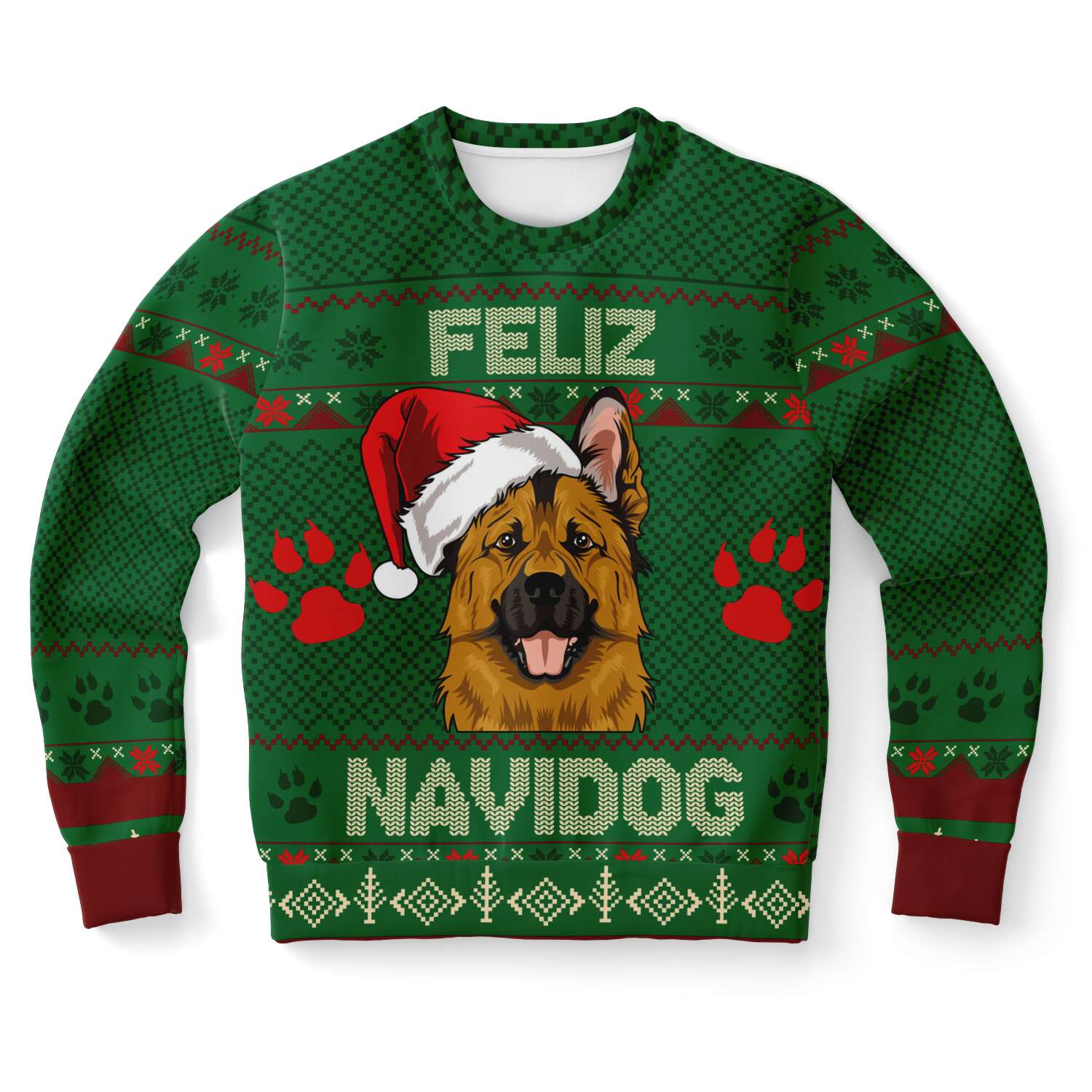 German Shepherd Feliz Navidog Ugly Christmas Sweater