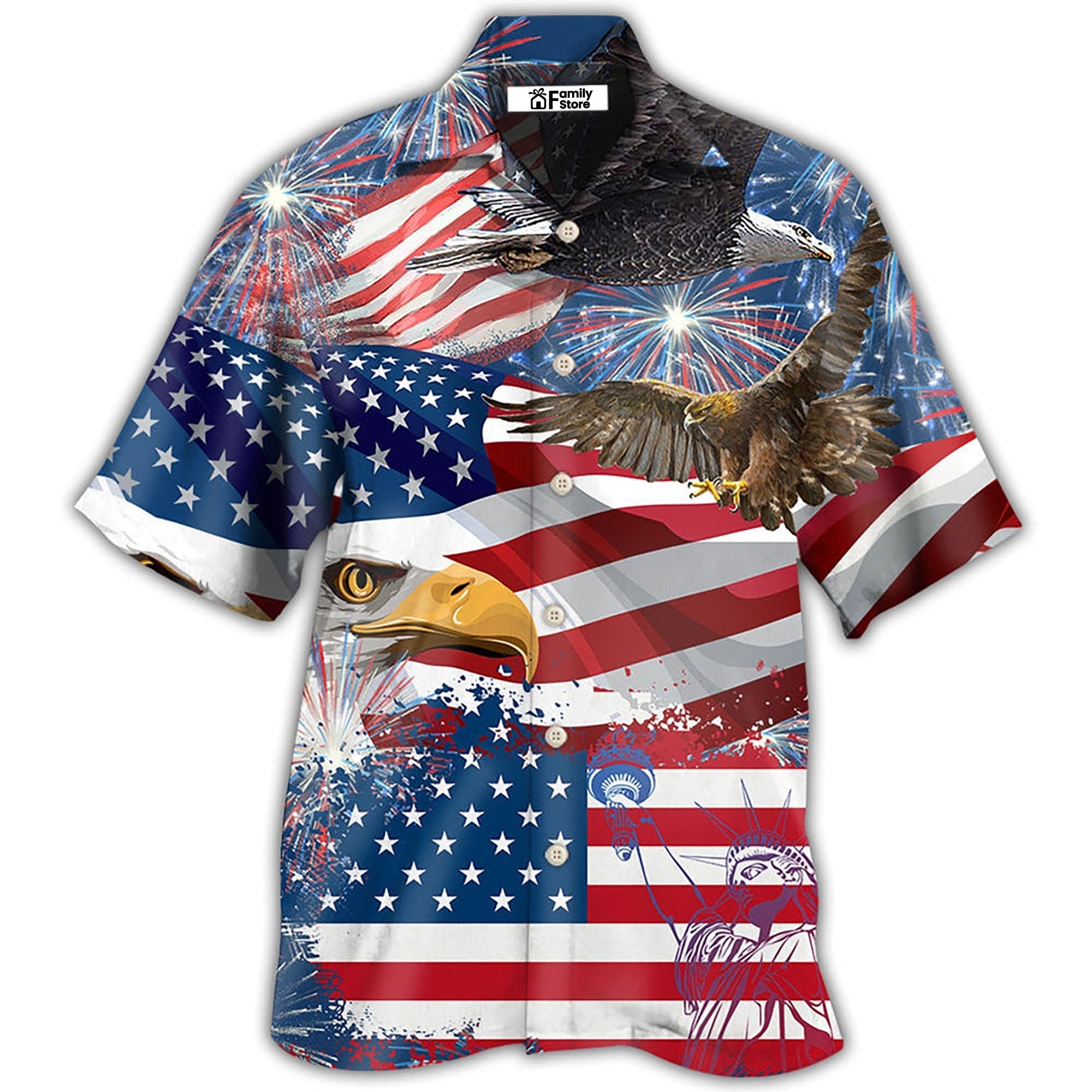 America 4th Of July America Eagle Freedom -  Hawaiian Shirt