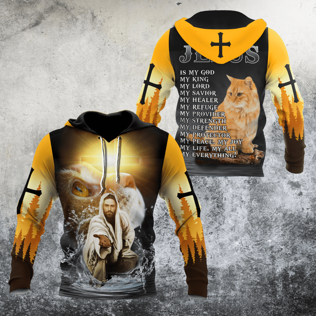 Jesus And Cat My Everything - Hoodie