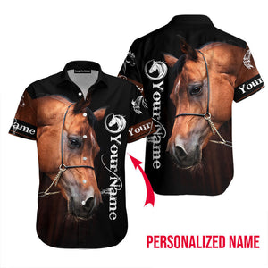 Personalized Horse Lover Black - Hawaiian Shirt