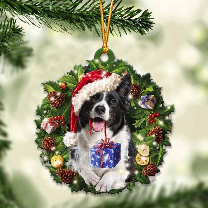 Border Collie And Christmas Ornament - Gift For Dog Lover