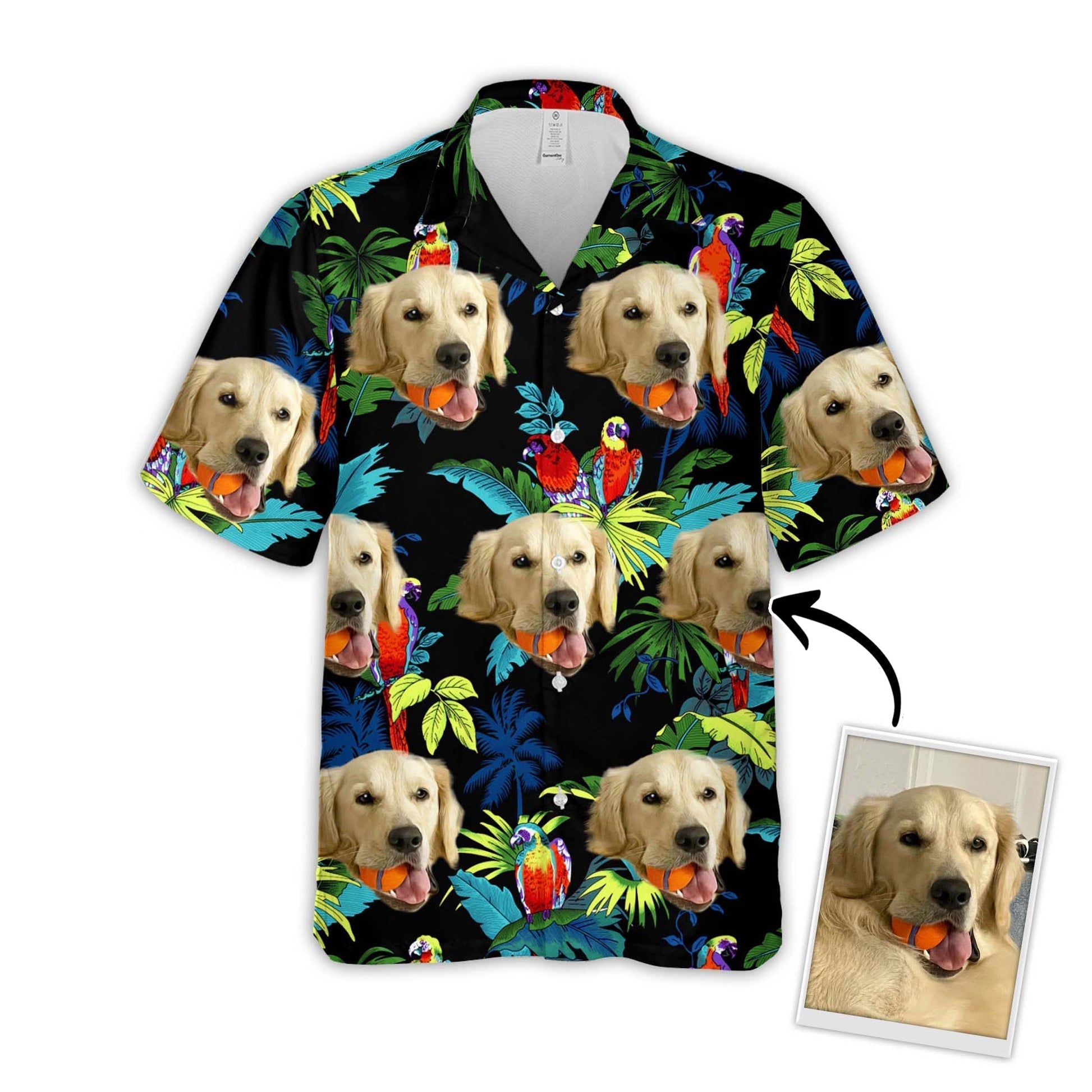 Custom Photo Tropical Pattern - Gift For Pet Lovers - Personalized Hawaiian Shirt