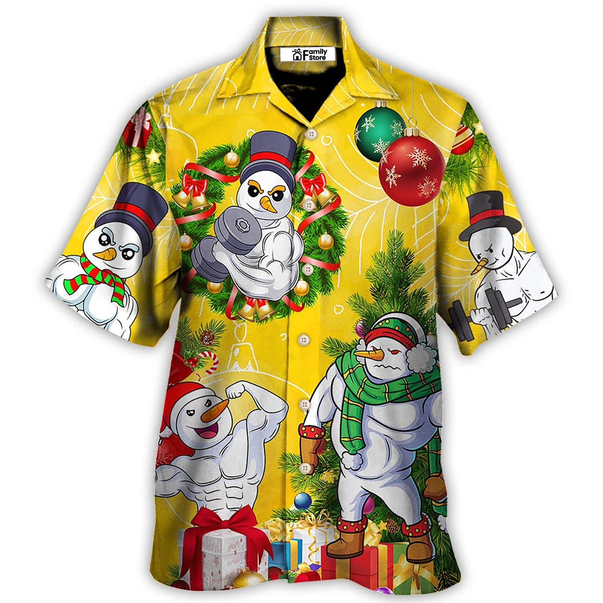 Christmas Frosty The Swoleman Snowman Workout Funny - Hawaiian Shirt