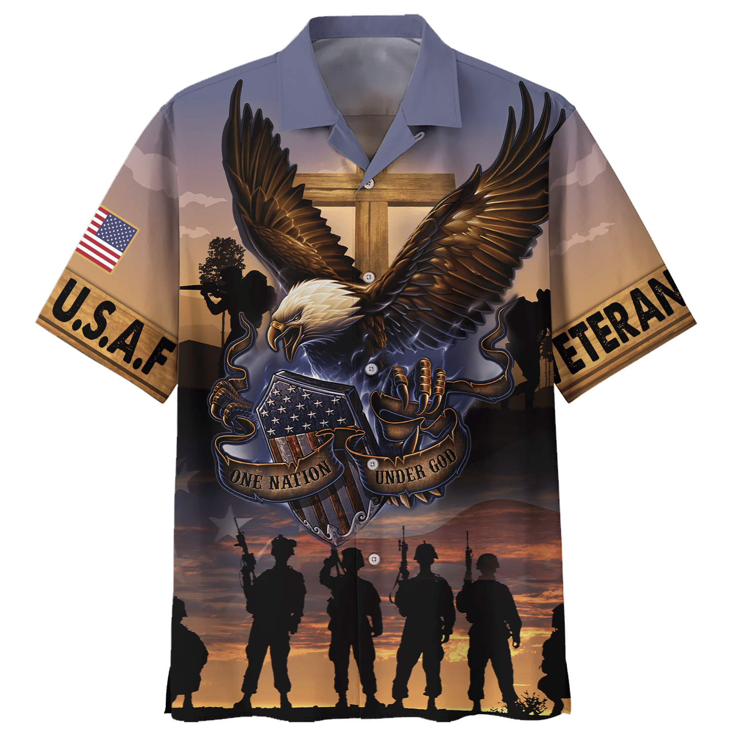 Veteran One Nation Under God - Hawaiian Shirt