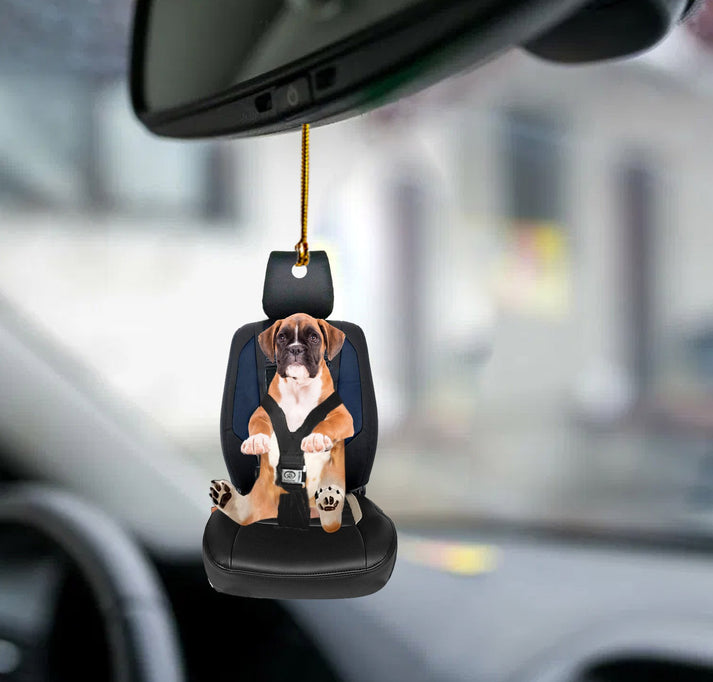 Boxer Car Seat Ornament - Gift For Dog Lover