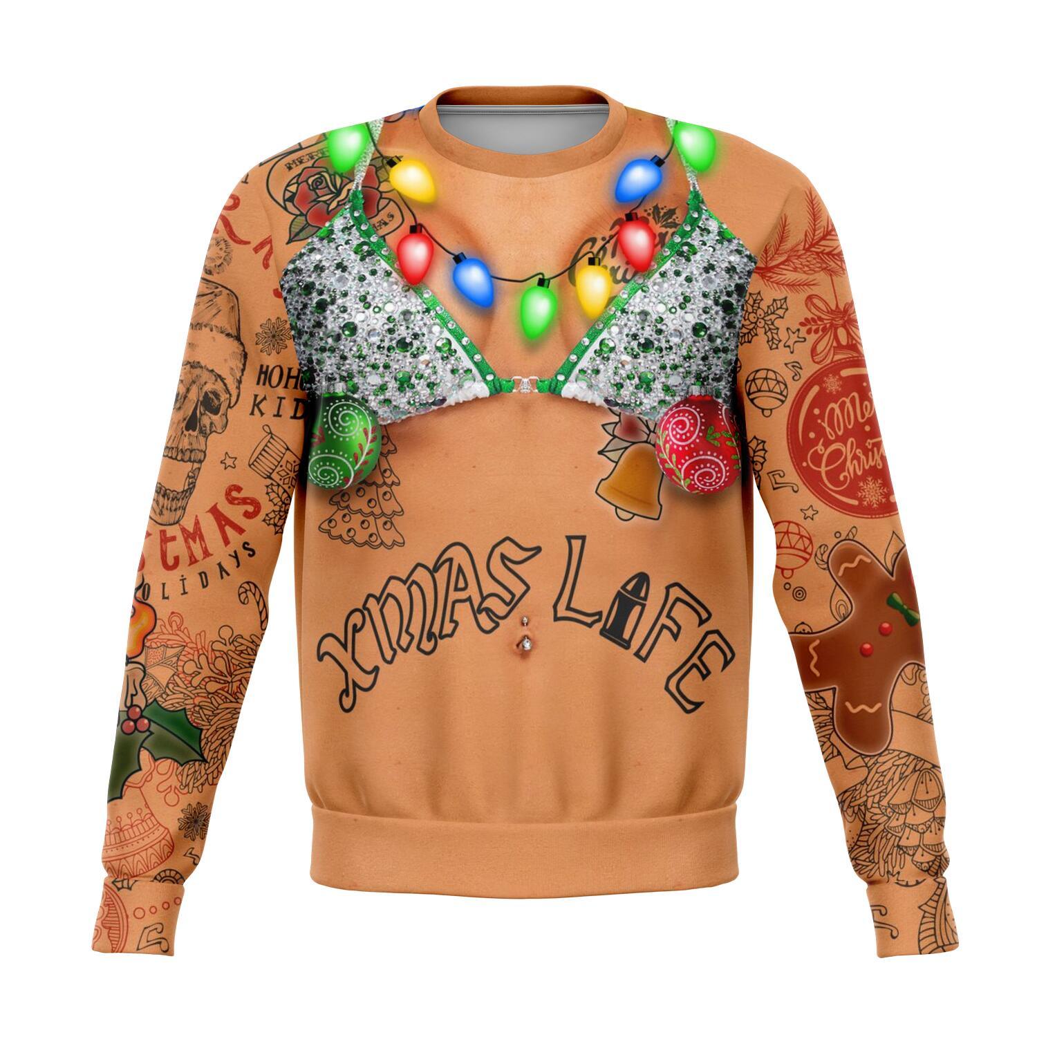 Bikini Xmas Life Tattoo Christmas Ugly Sweater