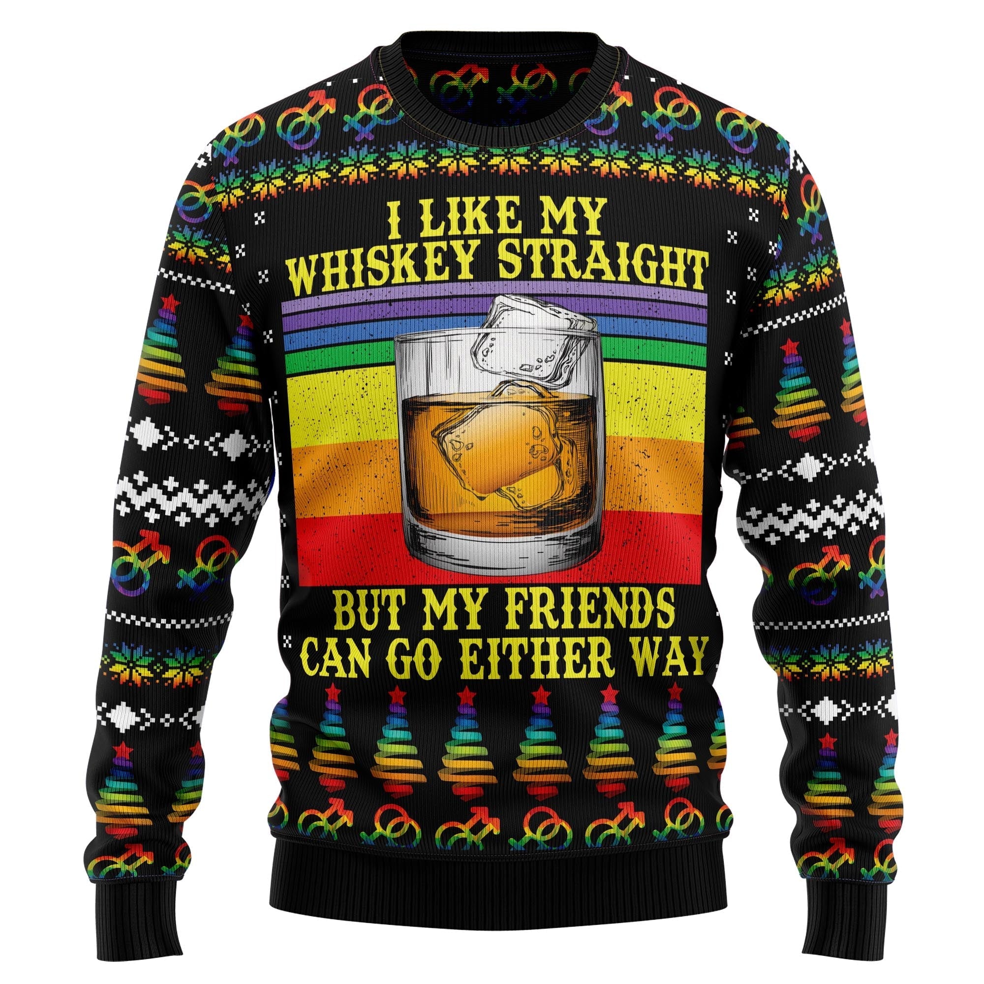 Christmas LGBT Whiskey Straight Ugly Sweater