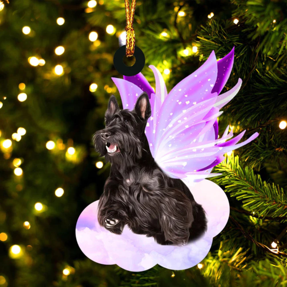 Scottish Terrier And Wings Ornament- Gift For Dog Lover