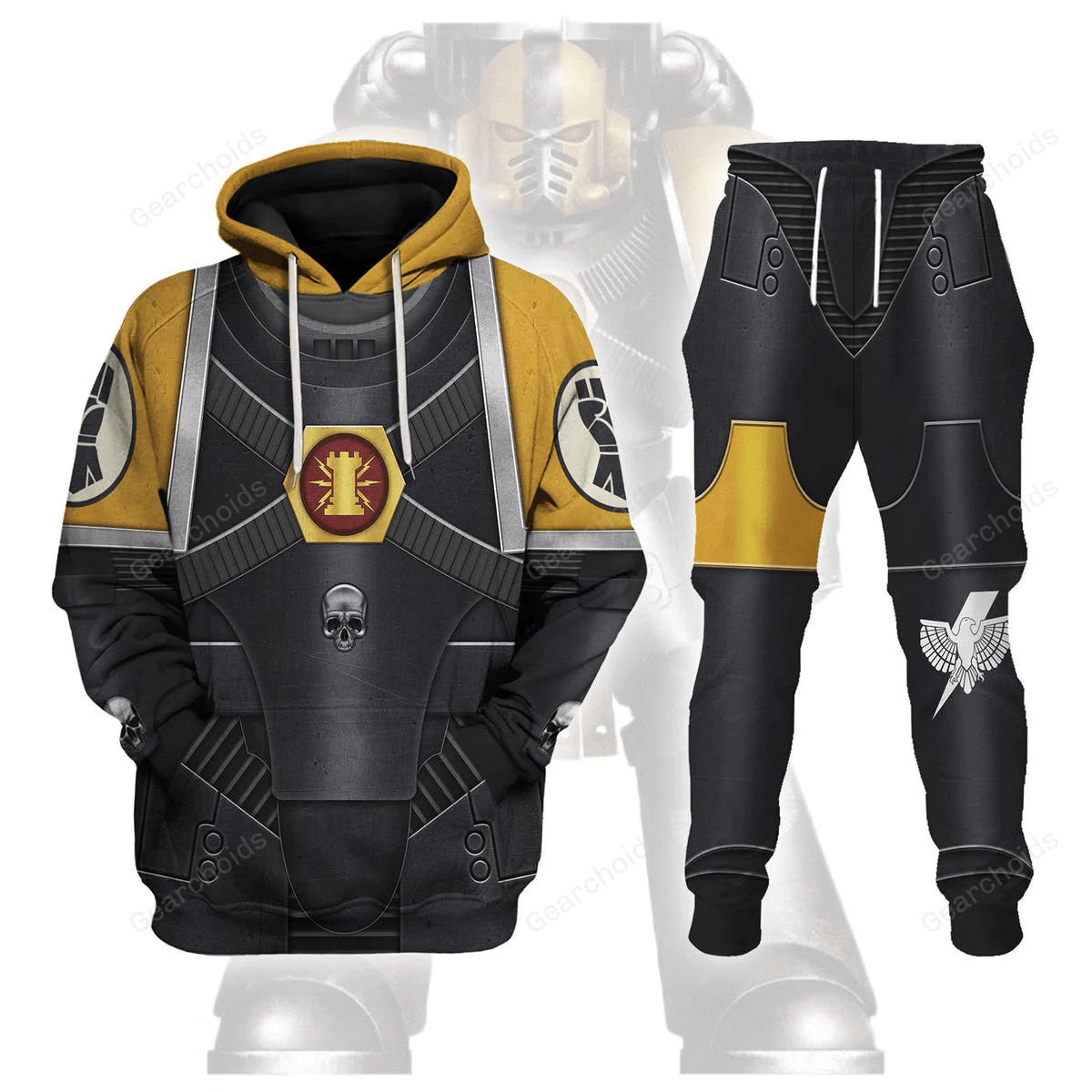 Warhammer Pre-Heresy Imperial Fists in Mark IV Maximus Power Armor - Fandom Hoodie Sweatshirt Sweatpants WHHS183 HSQT4170