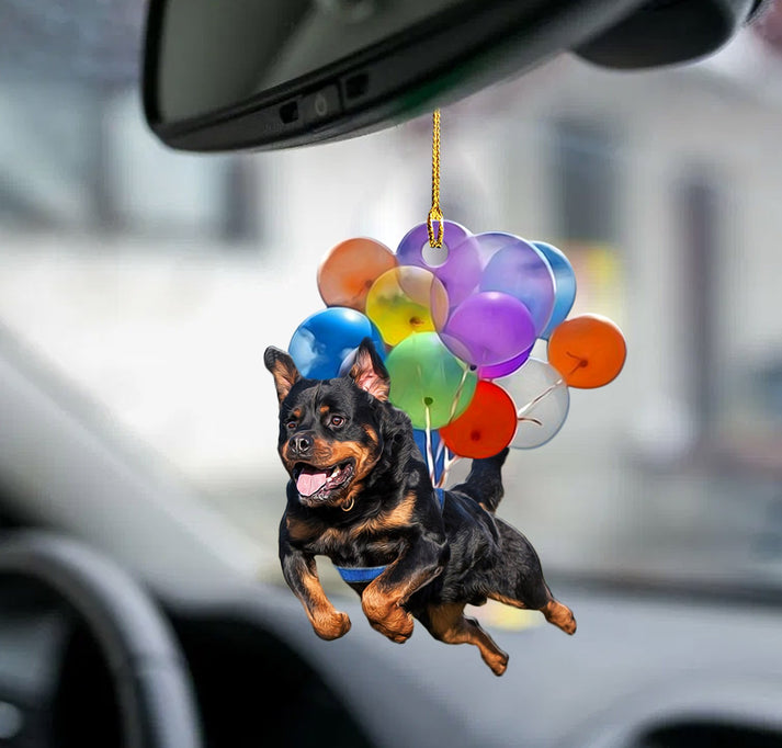 Rottweiler Fly With Bubbles Ornament - Gift For Dog Lover