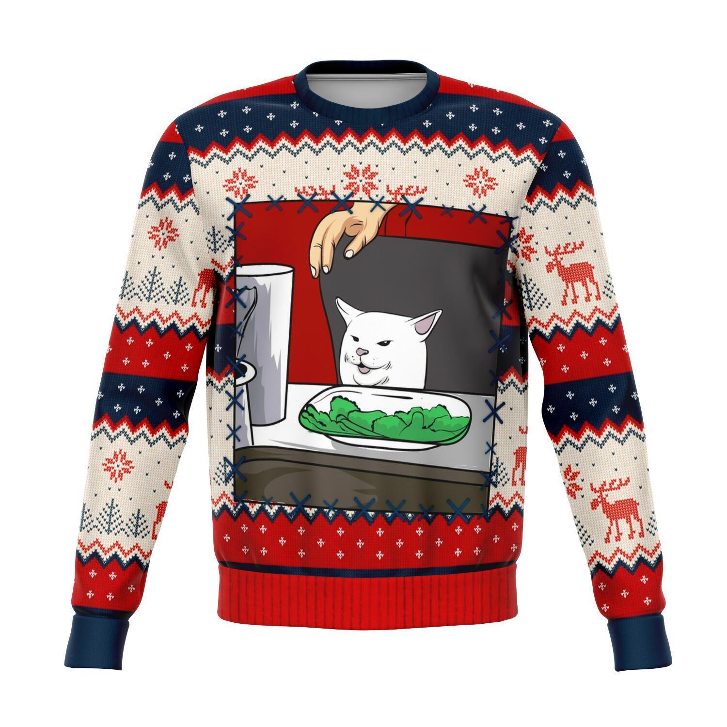 Woman Yelling At Smudge The Cat Meme V1 Christmas Ugly Sweater