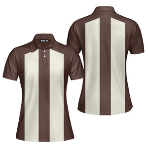 Retro 50s Bowling Brown Two Tone Casual Rockabilly Polo Shirt