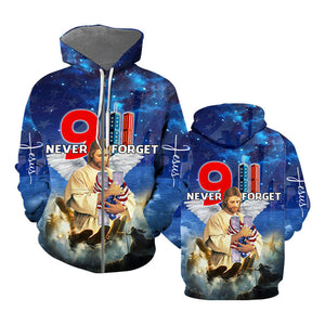 God Jesus Bless 911 Day Never Forget - Hoodie