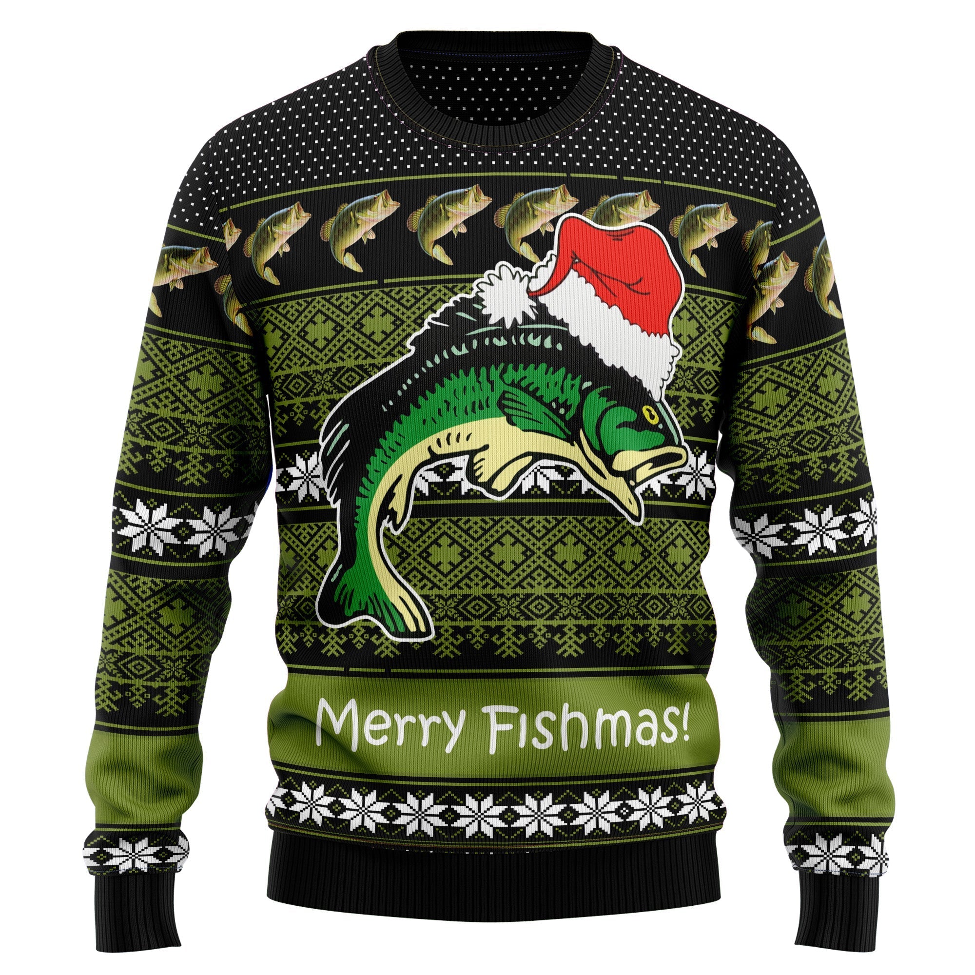 Fishing Merry Fishmas Ugly Christmas Sweater