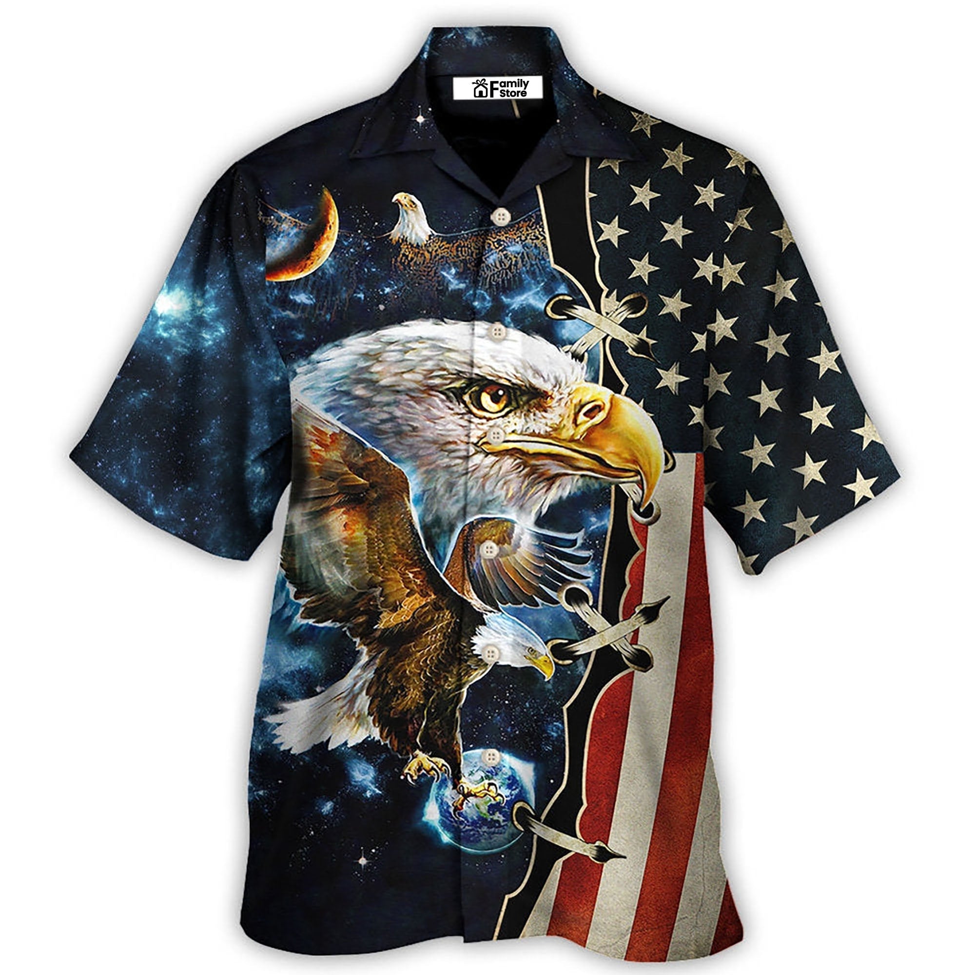 America Eagle Amazing Galaxy -  Hawaiian Shirt